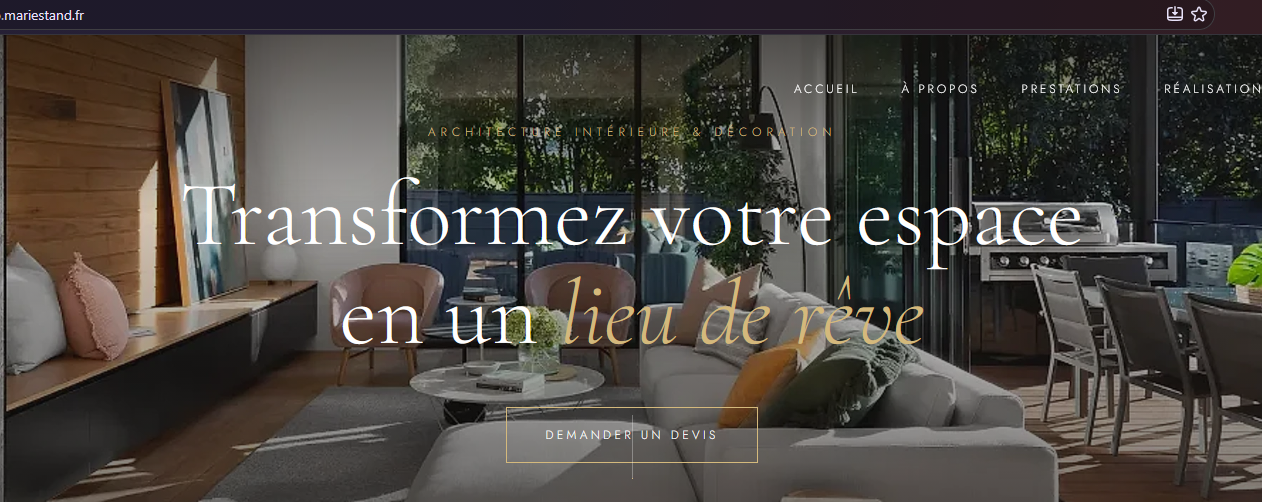 Aperçu du site d'architecture d'intérieur